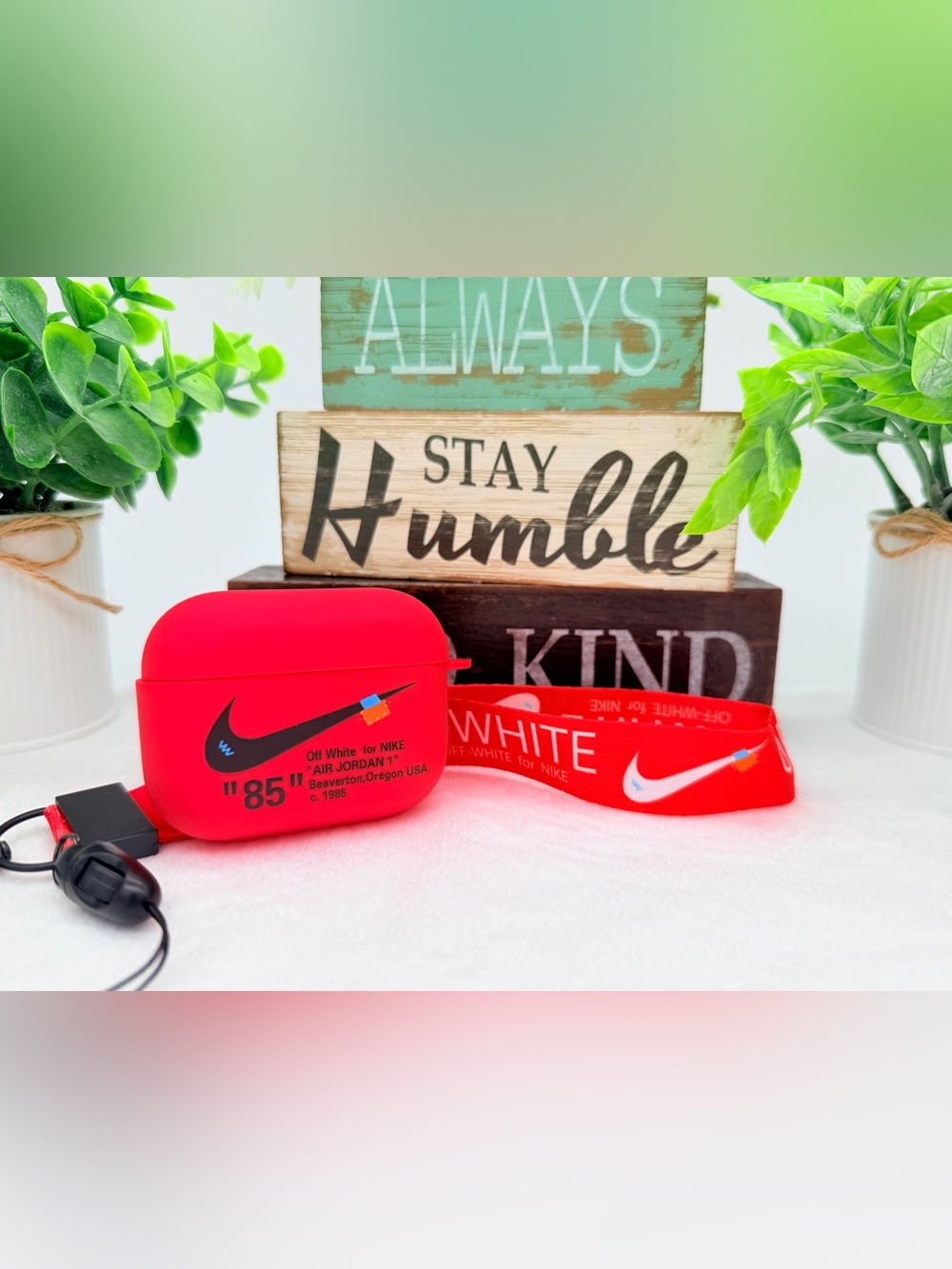 Nike OFF WHITE design Protective case for AirPods Pro 3 (2025) Matte Red